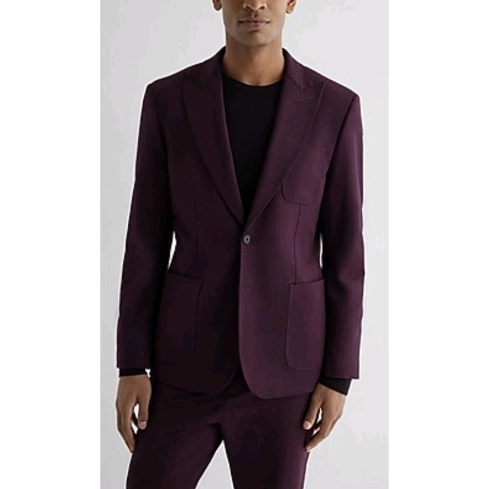 NWT‎ Express Men's Slim Purple Cotton Blend Suit Jacket Sz 36S Office Business